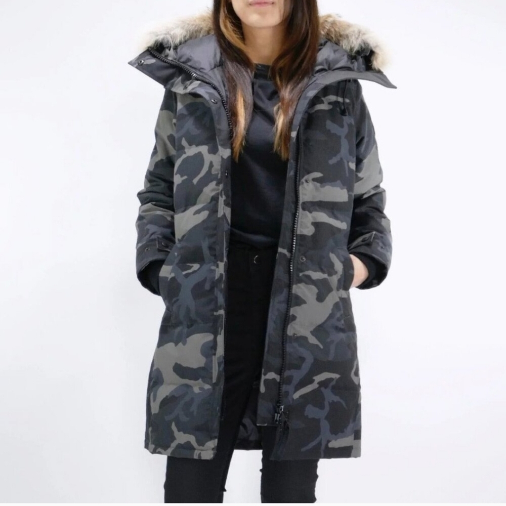 CANADA GOOSE BLACK LABEL SHELBOURNE PARKA COAT CAMO CAMOUFLAGE WOMEN'S XS